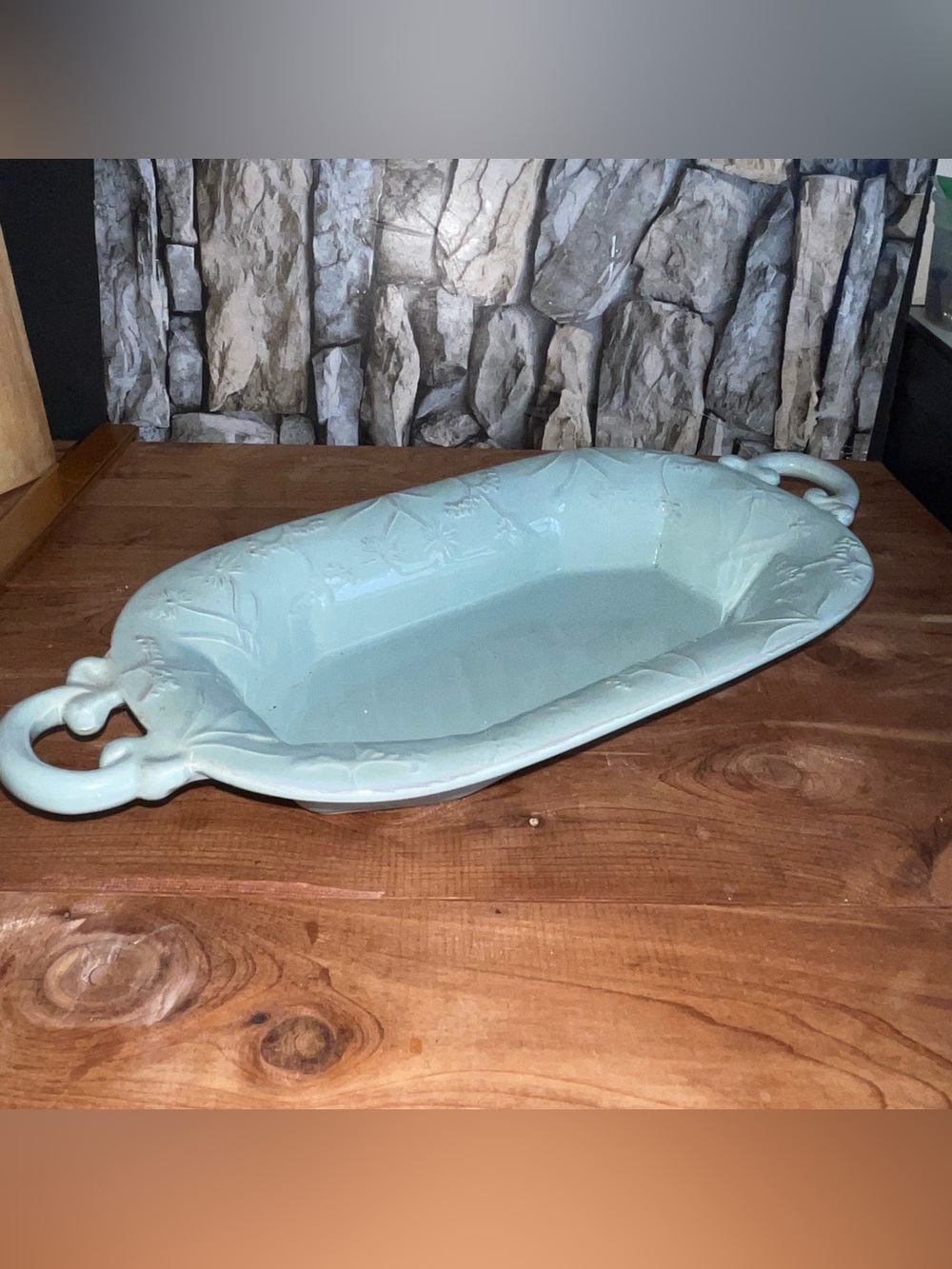 Turquoise serving dish tray Home Decor Microwave Safe